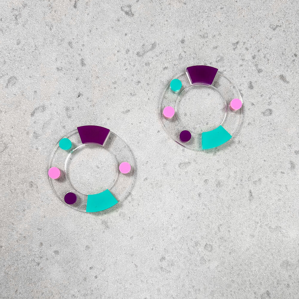 Aura Color - Orecchini in Plexiglas Trasparenti Colorati