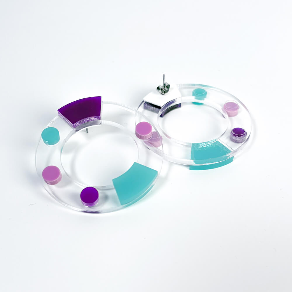 Aura Color - Orecchini in Plexiglas Trasparenti Colorati