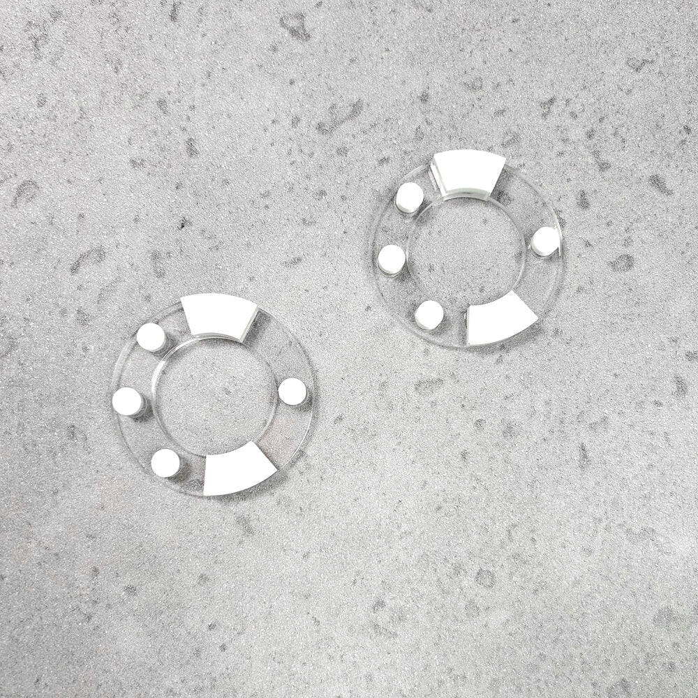 Aura Essential - Orecchini in Plexiglas Trasparenti Bianco e Nero