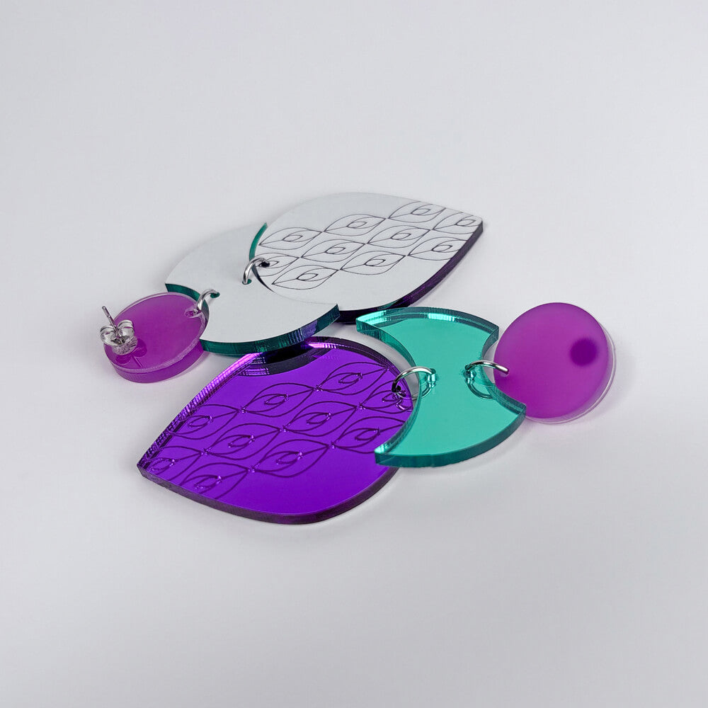 Plume - Orecchini in Plexiglas Specchiati