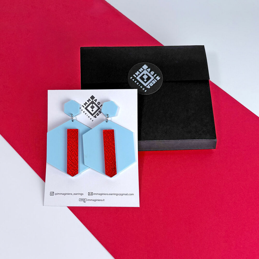Hex – Orecchini in Plexiglas Pendenti Grandi