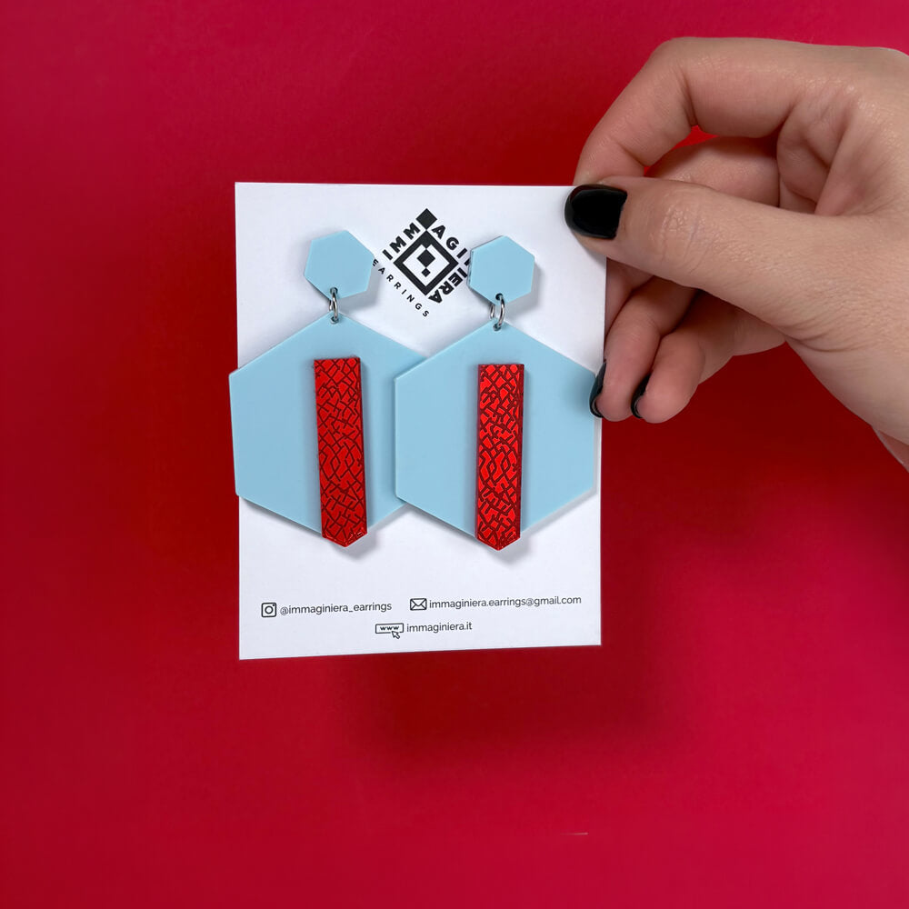Hex – Orecchini in Plexiglas Pendenti Grandi