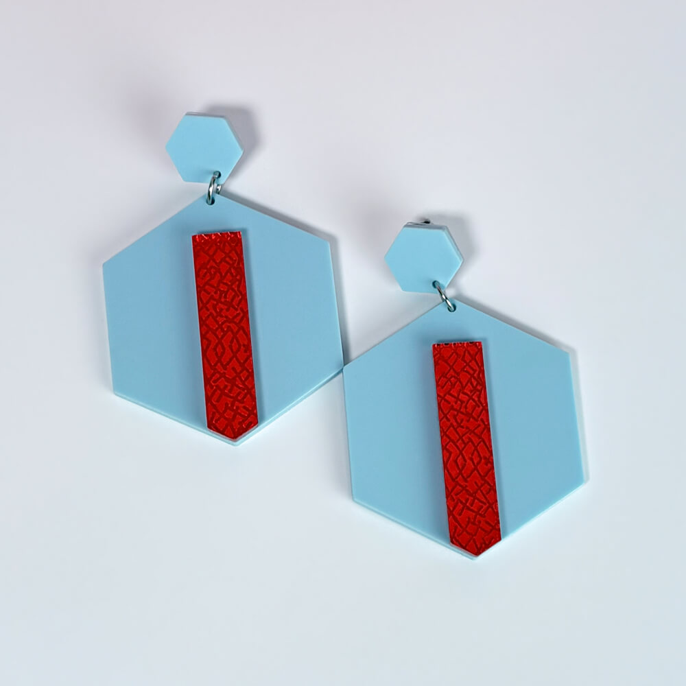 Hex – Orecchini in Plexiglas Pendenti Grandi