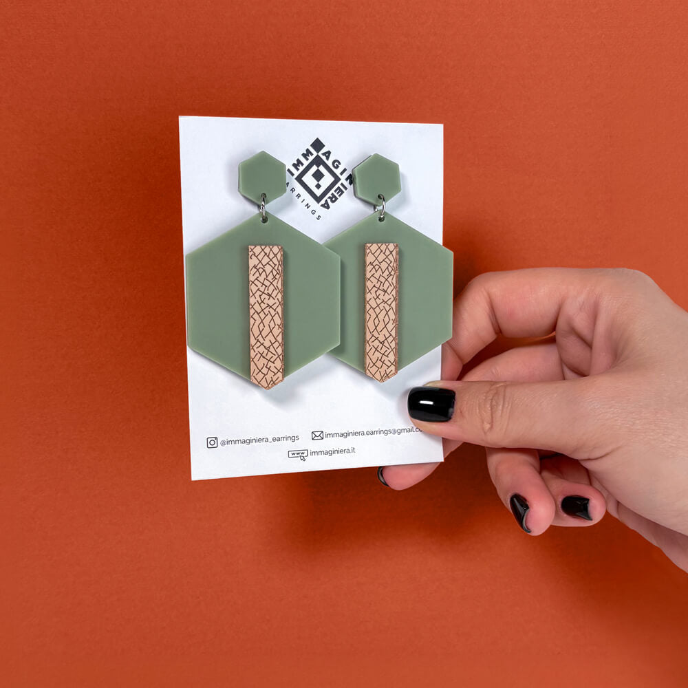 Hex – Orecchini in Plexiglas Pendenti Grandi