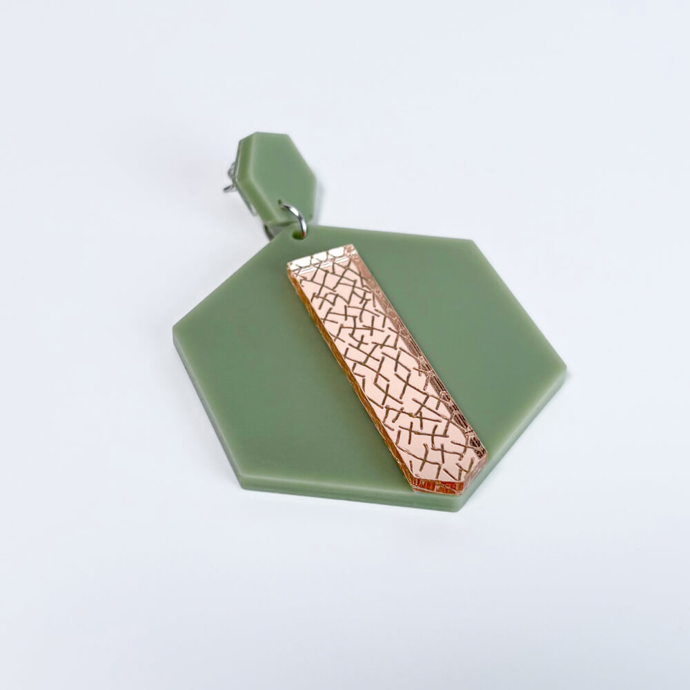 Hex – Orecchini in Plexiglas Pendenti Grandi
