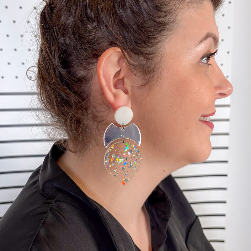 Plume - Orecchini in Plexiglas Specchiati