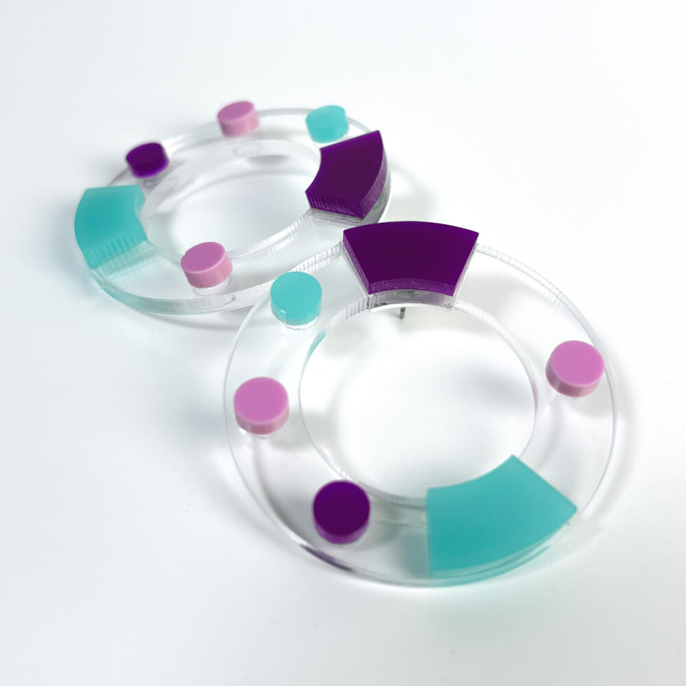 Aura Color - Orecchini in Plexiglas Trasparenti Colorati
