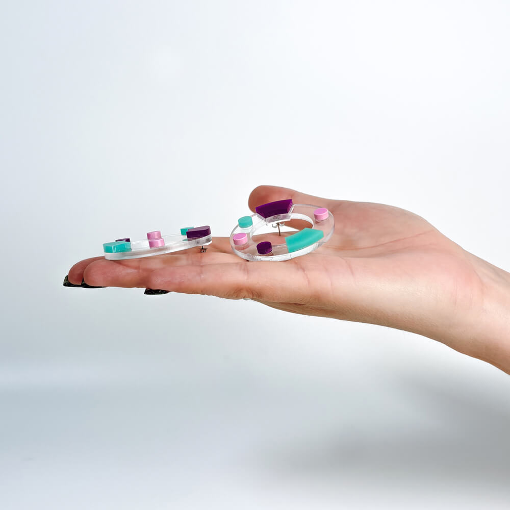 Aura Color - Orecchini in Plexiglas Trasparenti Colorati