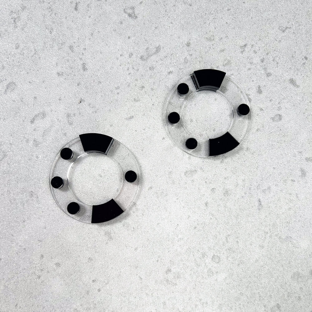Aura Essential - Orecchini in Plexiglas Trasparenti Bianco e Nero