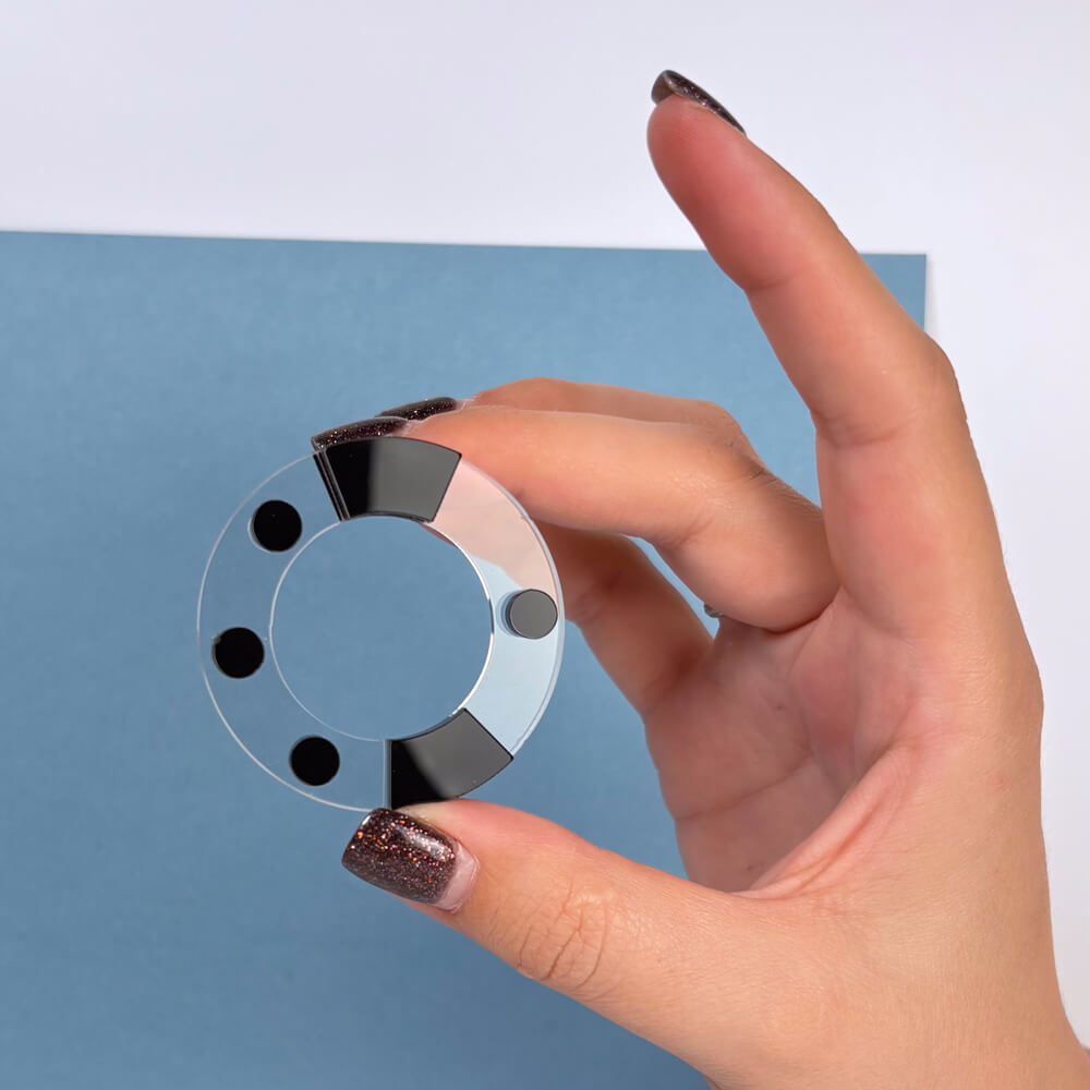 Aura Essential - Orecchini in Plexiglas Trasparenti Bianco e Nero