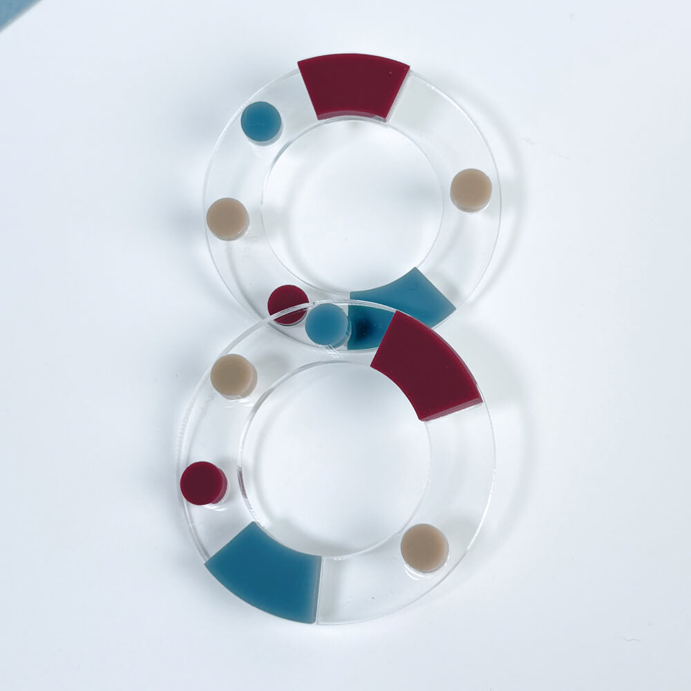 Aura Color - Orecchini in Plexiglas Trasparenti Colorati