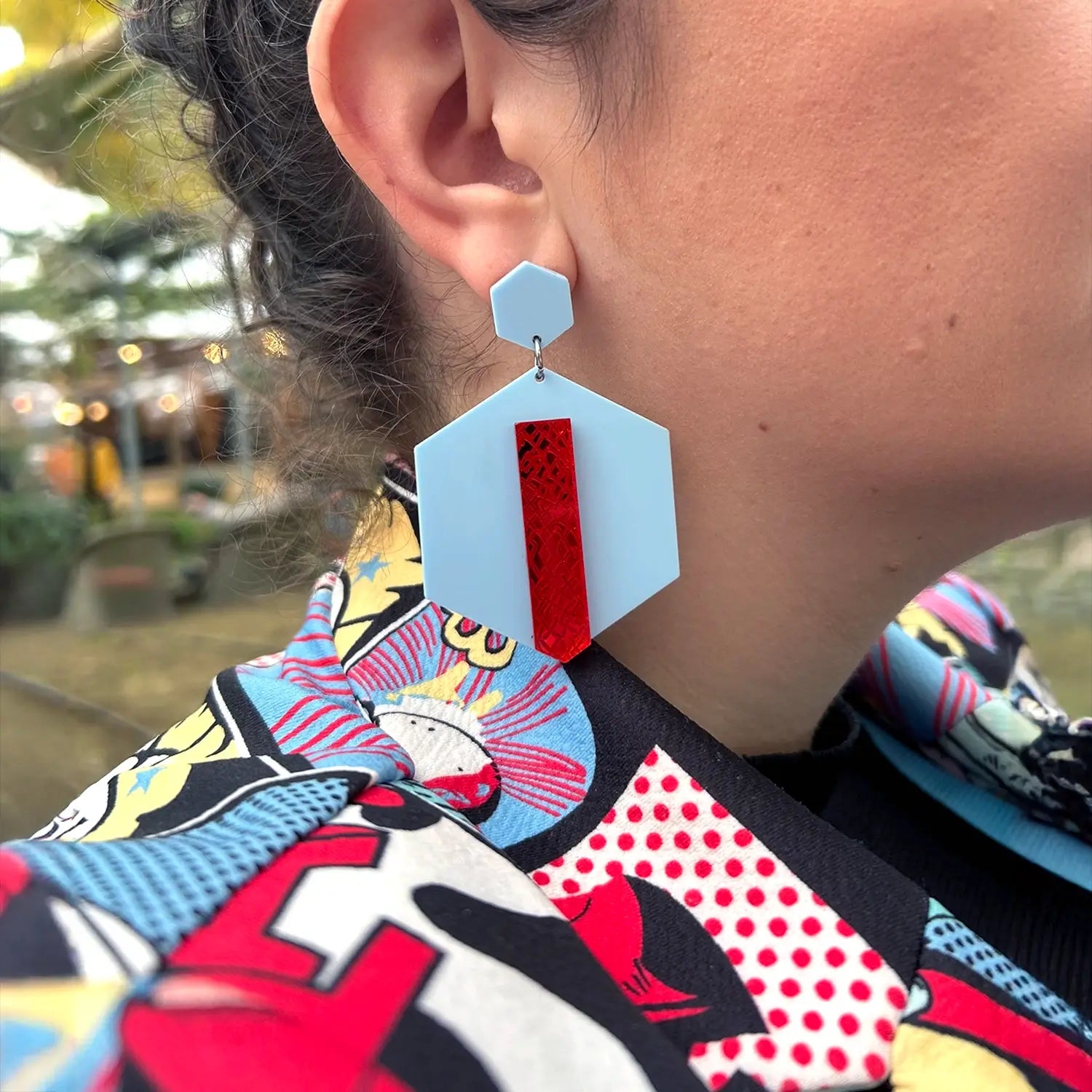 Hex – Orecchini in Plexiglas Pendenti Grandi