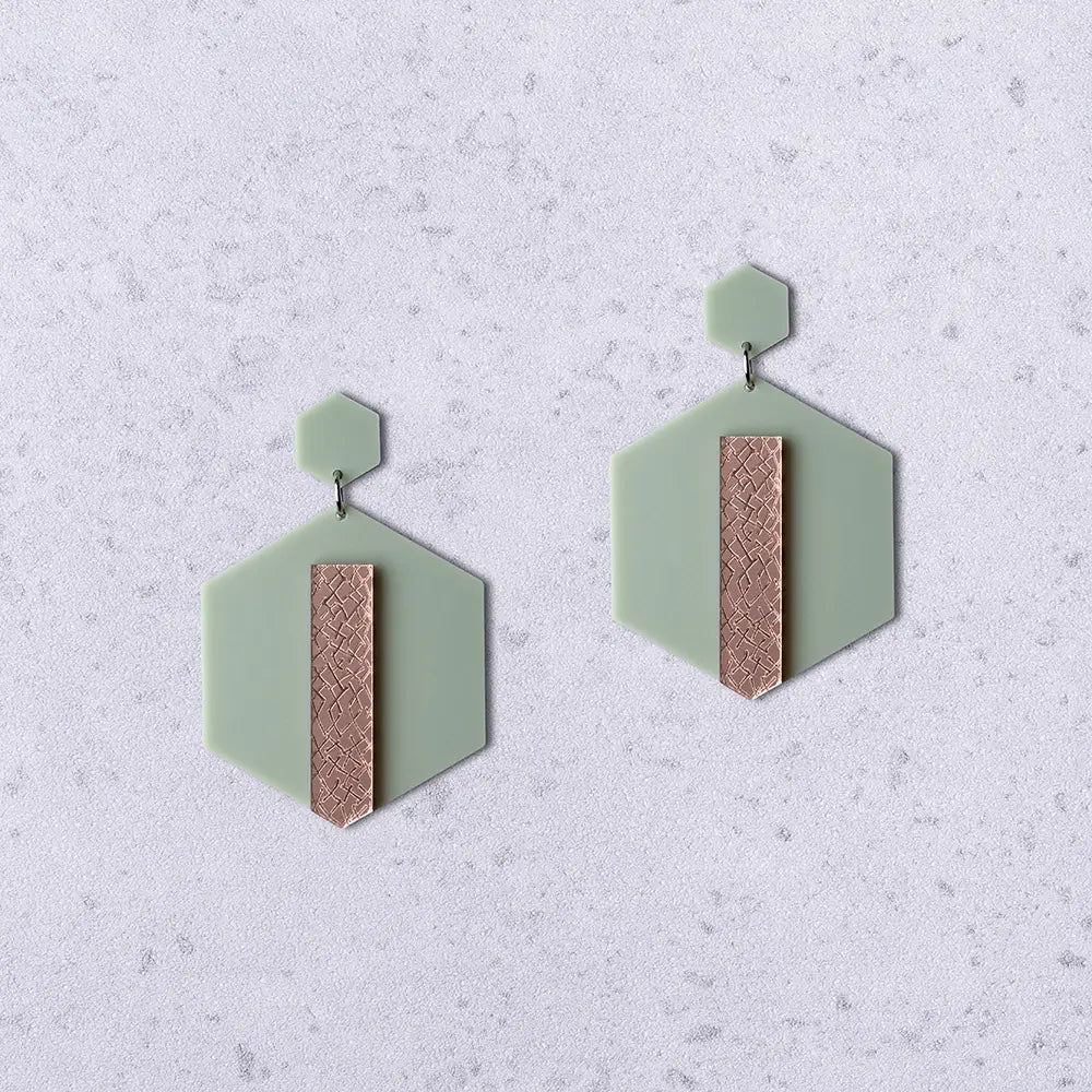 Hex – Orecchini in Plexiglas Pendenti Grandi