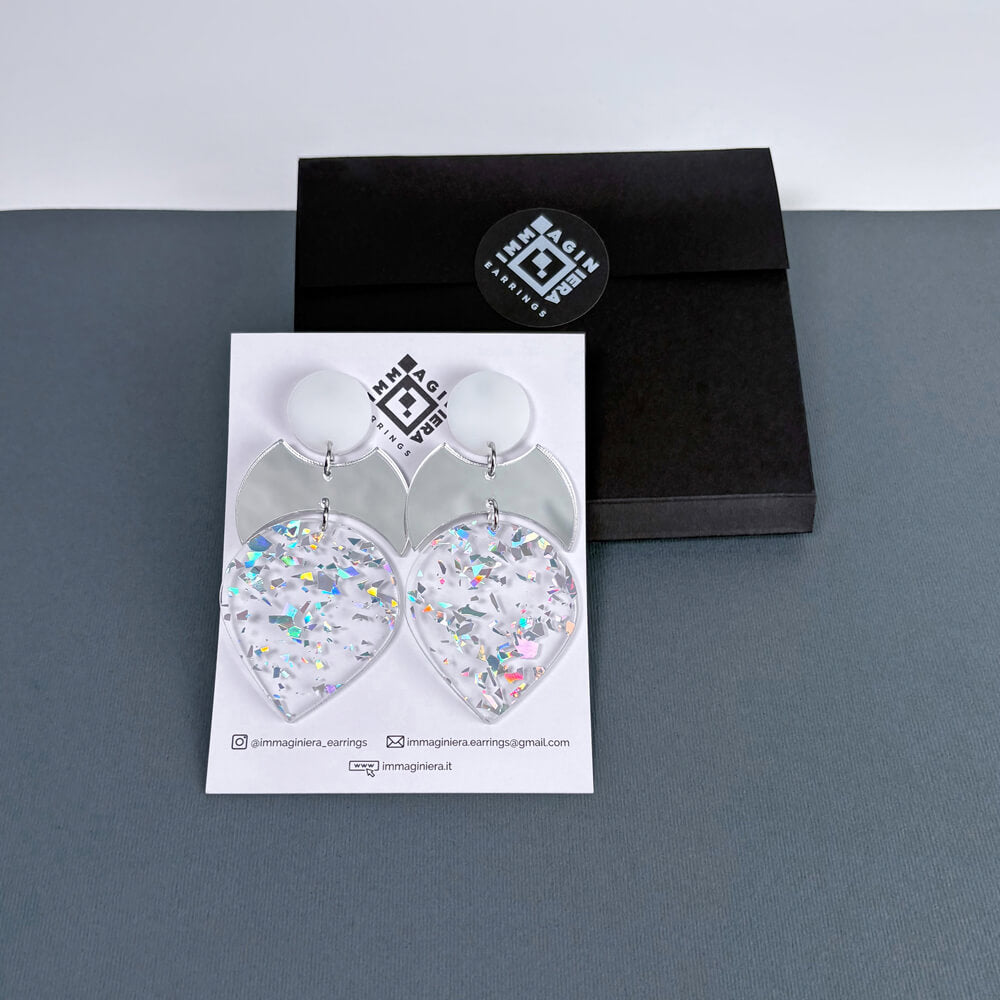 Plume - Orecchini in Plexiglas Specchiati