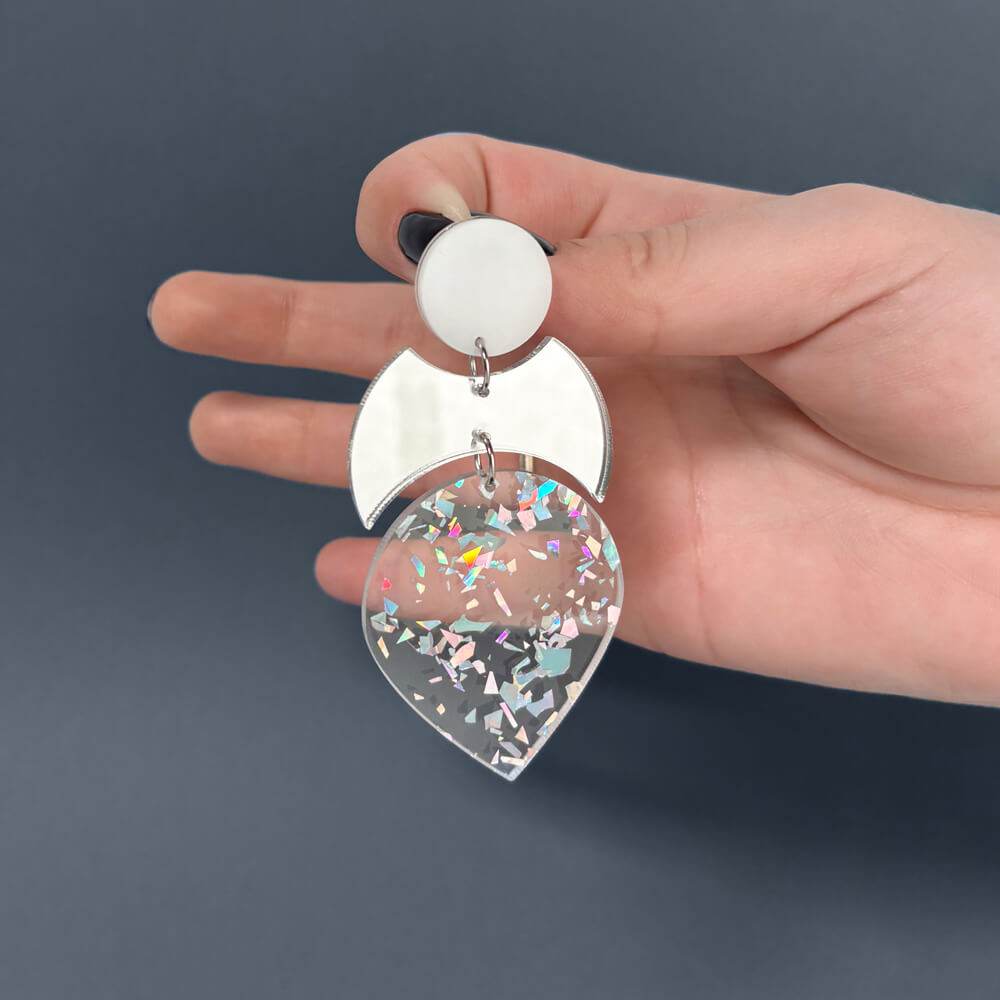 Plume - Orecchini in Plexiglas Specchiati