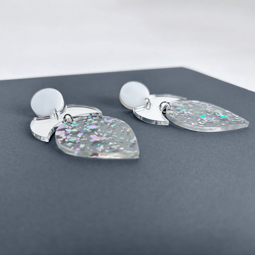 Plume - Orecchini in Plexiglas Specchiati