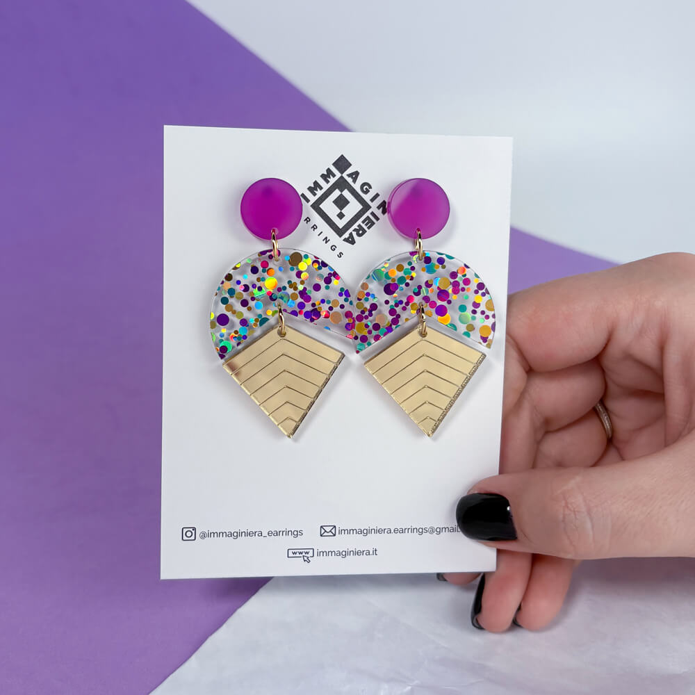 Stardust Soft - Orecchini in Plexiglas Colorati