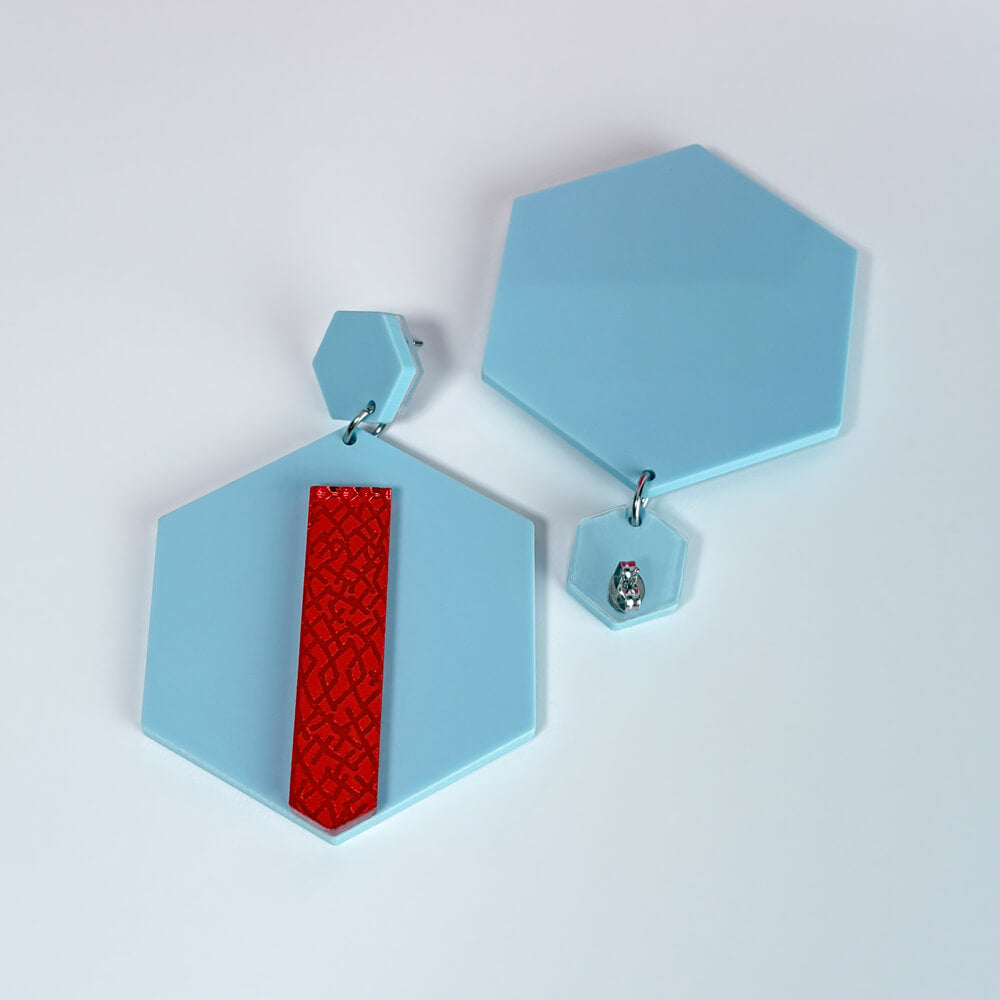 Hex – Orecchini in Plexiglas Pendenti Grandi