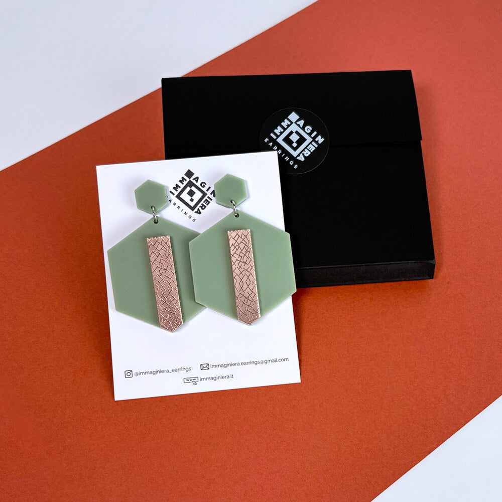 Hex – Orecchini in Plexiglas Pendenti Grandi