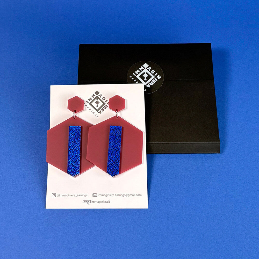 Hex – Orecchini in Plexiglas Pendenti Grandi