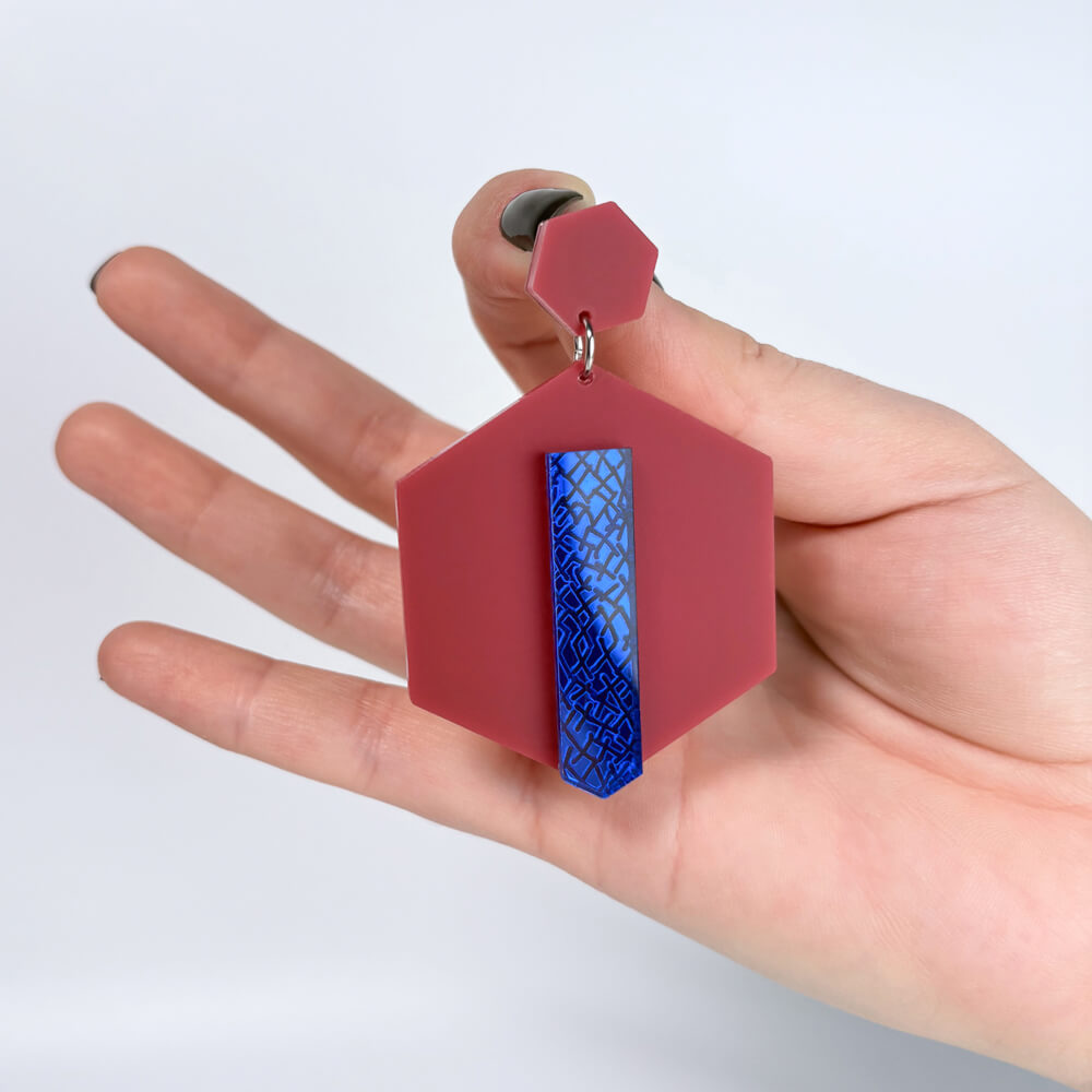 Hex – Orecchini in Plexiglas Pendenti Grandi