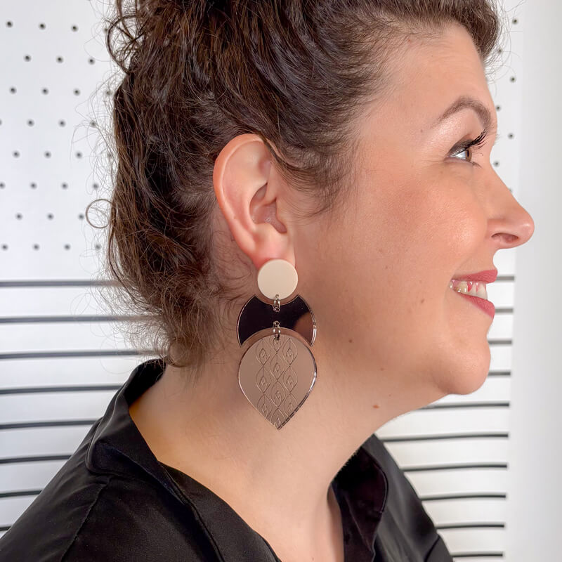 Plume - Orecchini in Plexiglas Specchiati