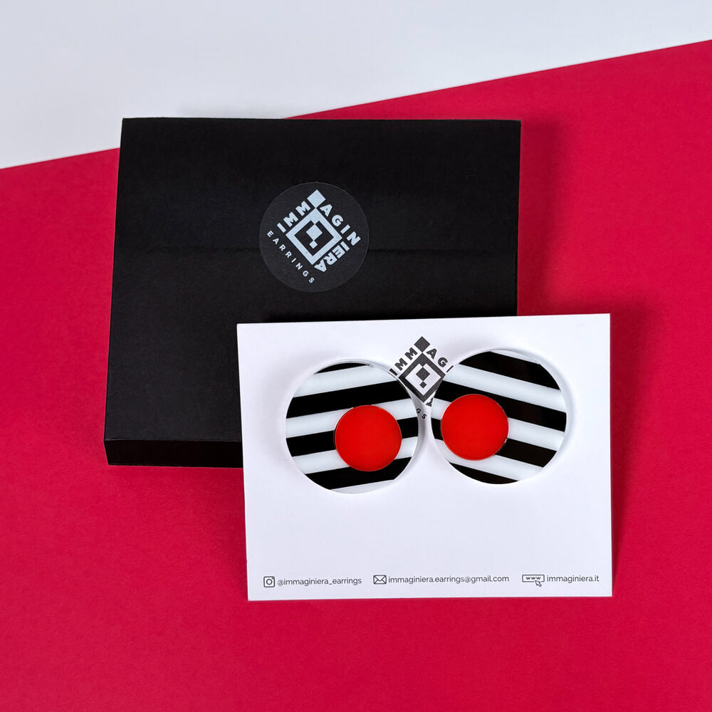 Optica Tondo – Orecchini in Plexiglas a righe