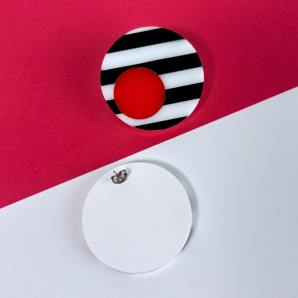 Optica Tondo – Orecchini in Plexiglas a righe