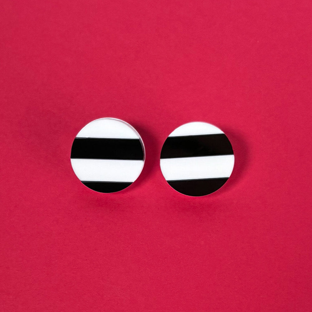 Optica Mini – Orecchini in Plexiglas Piccoli a righe