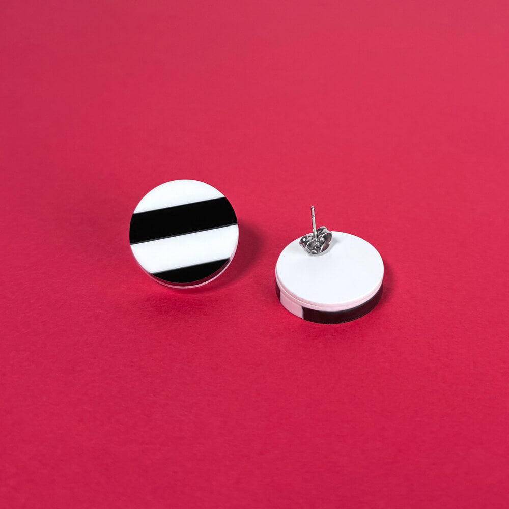 Optica Mini – Orecchini in Plexiglas Piccoli a righe