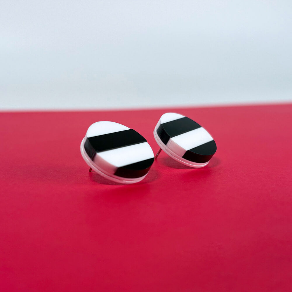 Optica Mini – Orecchini in Plexiglas Piccoli a righe